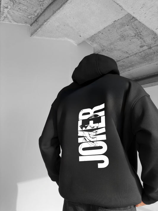 Black "Joker" Printed Oversize Hoodie