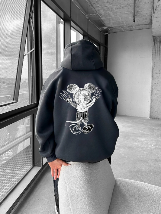 Smoked "Mouse" Printed Oversize Hoodie