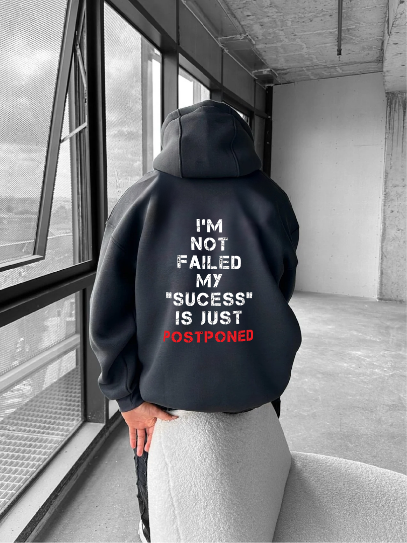 Smoked "Postponed" Printed Oversize Hoodie