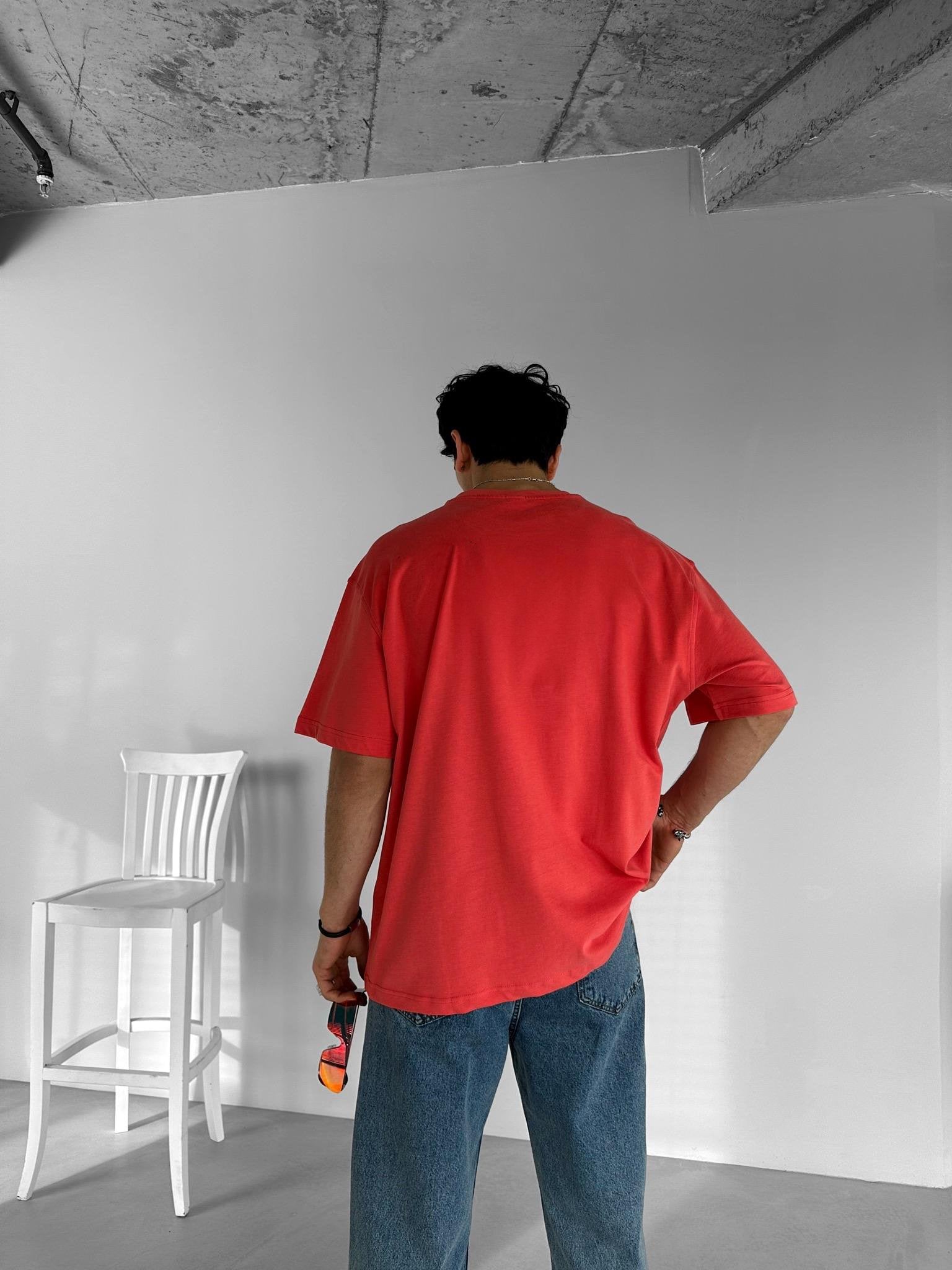 Red Basic Over size T-Shirt