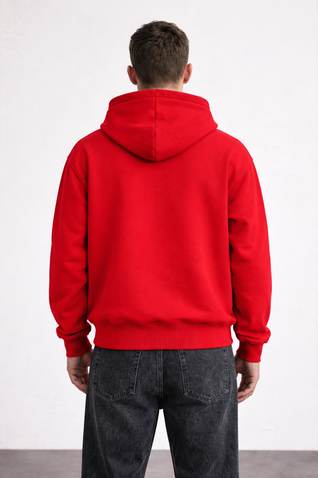 Red "Number" Printed Oversize Hoodie