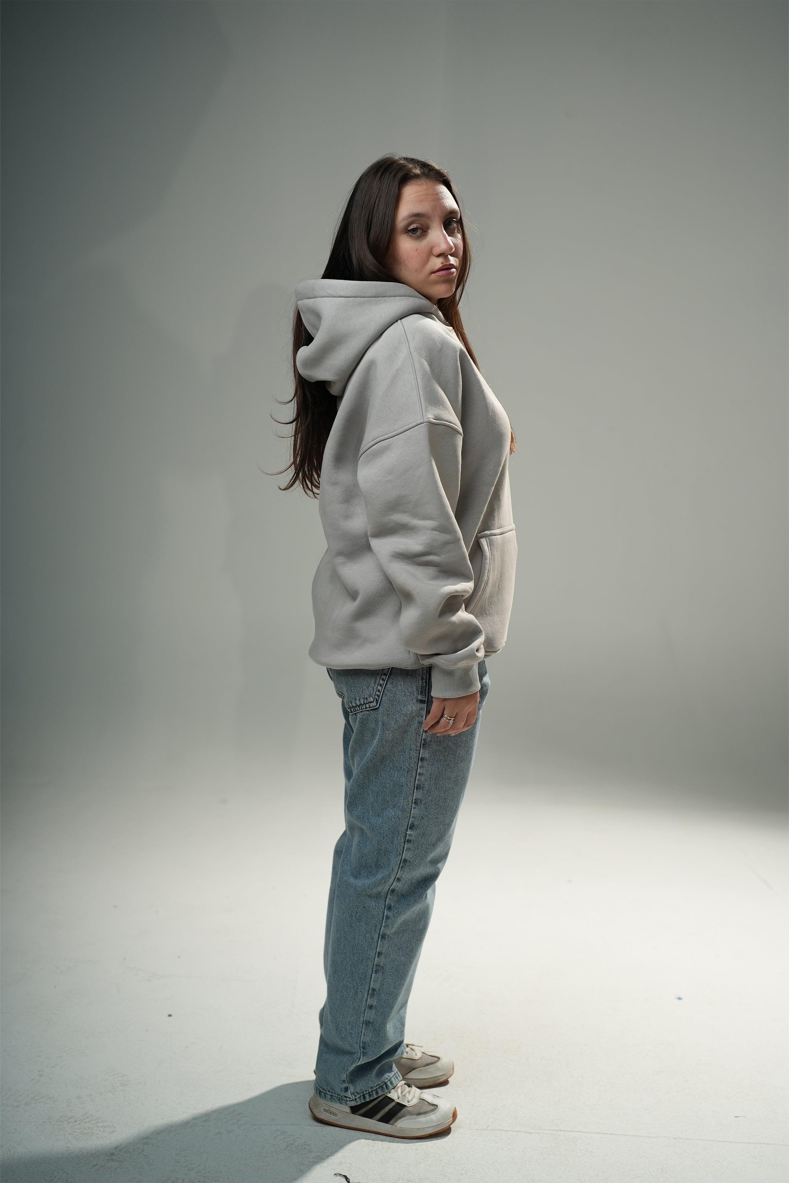 Silver Basic Oversized Hoodie